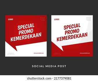 Promo especial. Día de la Independencia de Indonesia. Buen uso para pancartas y publicaciones en medios sociales