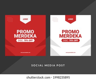 Special Promo Merdeka. Indonesia Independence Day. Good Used for Banner and Social Media Post - EPS 10 Vector