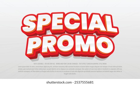 Promoção especial venda editável 3d modelo de efeito de texto usar para logotipo e marca de negócios