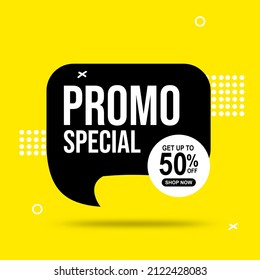 plantilla especial de promoción, forma cuadrada sobre fondo amarillo adecuado para ofertas especiales, ventas y descuentos. plantillas de promoción y compras. ilustración vectorial.