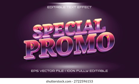 Efecto especial de texto promocional con degradado vibrante y brillo metálico para la venta y anuncios de descuento