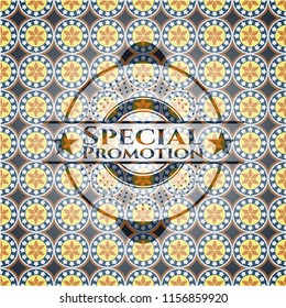 Special Promotion arabesque emblem background. arabic decoration.