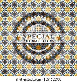 Special Promotion arabic badge. Arabesque decoration.