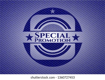 Special Promotion badge with denim texture