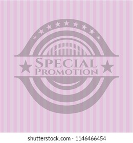 Special Promotion badge with pink background