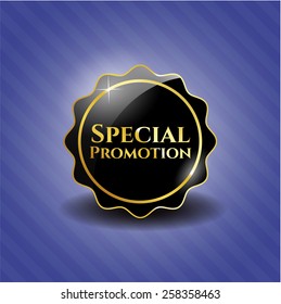 Special promotion black emblem with background