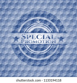 Special Promotion blue hexagon badge.