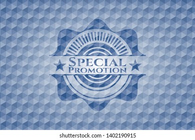 Special Promotion blue polygonal badge. Vector Illustration. Detailed.