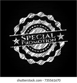 Special Promotion chalk emblem written on a blackboard