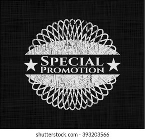 Special Promotion chalkboard emblem written on a blackboard