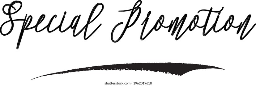 Special Promotion  Cursive Vector Typographic Sale Text