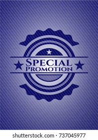 Special Promotion emblem with denim texture