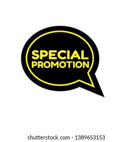 special promotion emblem, label, badge,sticker. special promotion speech bubble