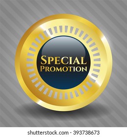 Special Promotion golden badge or emblem
