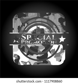 Special Promotion grey camo emblem