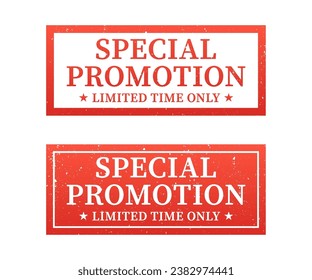 Special promotion grunge rubber stamp on a white background. Small stars and the text special offer inside. Vector illustration