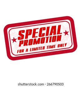 Special promotion grunge rubber stamp on white background, vector illustration