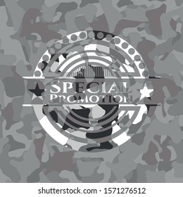 Special Promotion on grey camouflage pattern