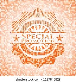 Special Promotion orange mosaic emblem with background