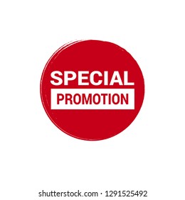 special promotion red banner. sticker,label