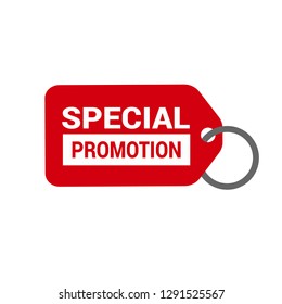 special promotion red banner. sticker,label