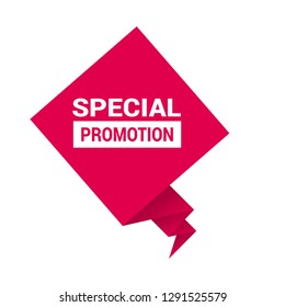 special promotion red banner. sticker,label