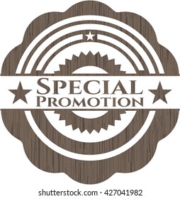 Special Promotion retro style wooden emblem