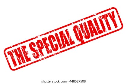 THE SPECIAL QUALITY RED STAMP TEXT ON WHITE