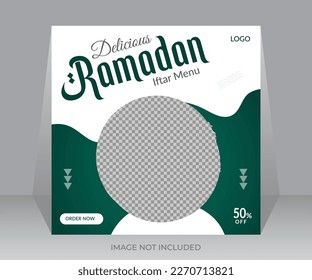 Special Ramadan food menu social media post banner design template