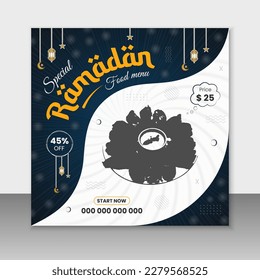 Special Ramadan Food Menu Social Media Food Vector Template Design