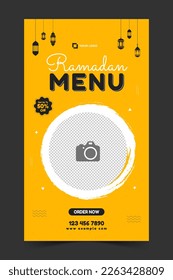 Special Ramadan menu Instagram story template, Ramadan Instagram story, banner for food product promotion