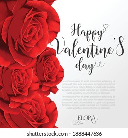 Special Red Rose valentines day card template