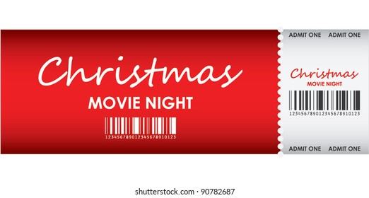 Special Red Ticket For Christmas Movie Night