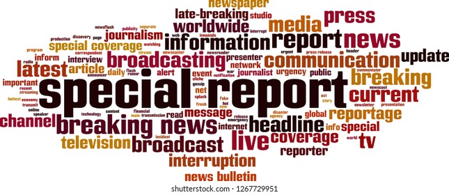 Special report word cloud concept. Vector illustration