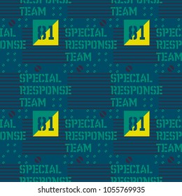 Special response team seamless pattern. Original design for print or digital media.