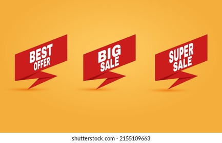 Special Retail Promotion Label Sticker. Best Offer. Big Sell. Super Sell.