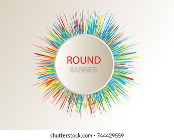 Special round offer.Vintage sticker.Origami paper infographic colorful banner