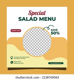 Special Salad Menu Banner Square Social Media Post Design