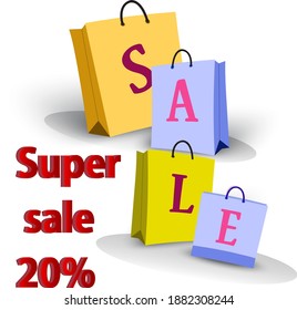 Special sale 20% vector illustration. Gift sale gift box vector