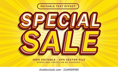 special sale 3d editable text effect template