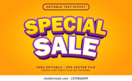 special sale 3d editable text effect template