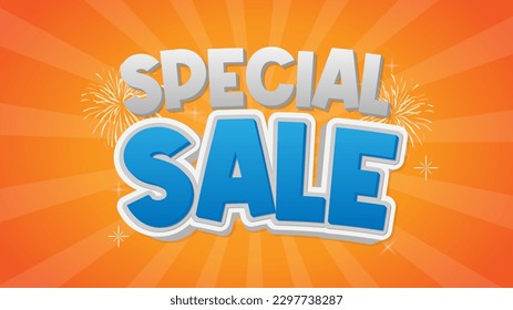 Special Sale 3D Vector Typography Style for Promotion Headline and Tittle 