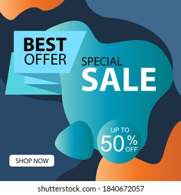 Special Sale up to 50% off Best Offer Shop Now Label Tag Vector Template Design Illustration