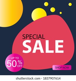 Special Sale up to 50% off Shop Now Vector Template Design Illustration