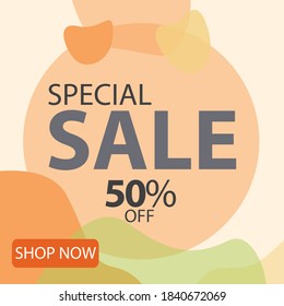 Special Sale 50% off Shop Now Label Tag Vector Template Design Illustration