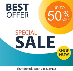 Special Sale up to 50% off Shop Now Label Tag Vector Template Design Illustration