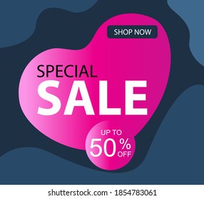 Special Sale up to 50% off Shop Now Label Tag Vector Template Design Illustration