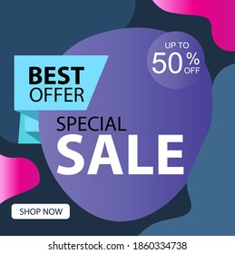 Special Sale 50% off Shop Now Best Offer Vector Template Design Illustration