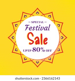 Special sale banner or offer poster design for festival season