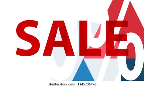 Special Sale Banner or Sale Poster Design. Modern Promotion Banner. Creative Sale and Discount Promo Background with Geometrical  Pattern. Blue, Red, White Colors Advertising. Business coupon.